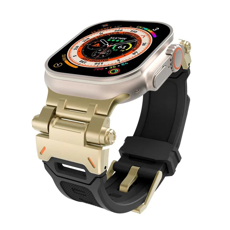 Stainless Steel Connector TPU Watch Band, For Apple Watch Series 8 45mm, For Apple Watch SE 2022 44mm