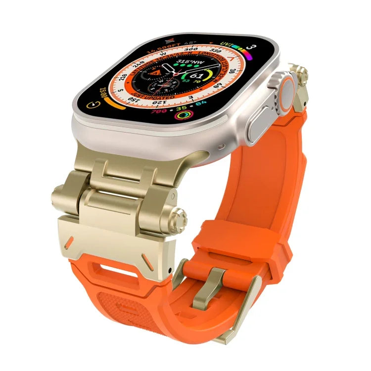 Stainless Steel Connector TPU Watch Band, For Apple Watch Series 8 45mm, For Apple Watch SE 2022 44mm