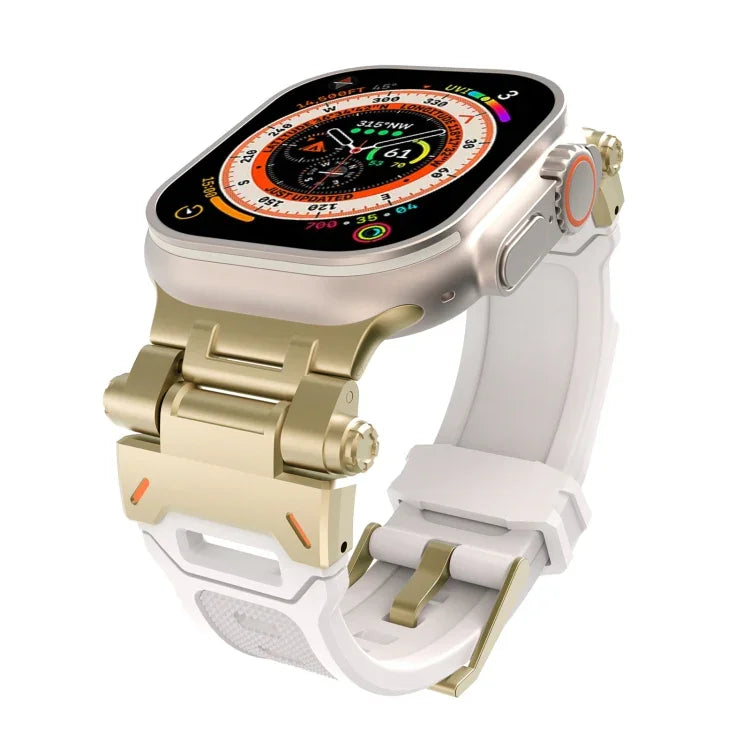 Stainless Steel Connector TPU Watch Band, For Apple Watch Series 7 45mm, For Apple Watch SE 44mm