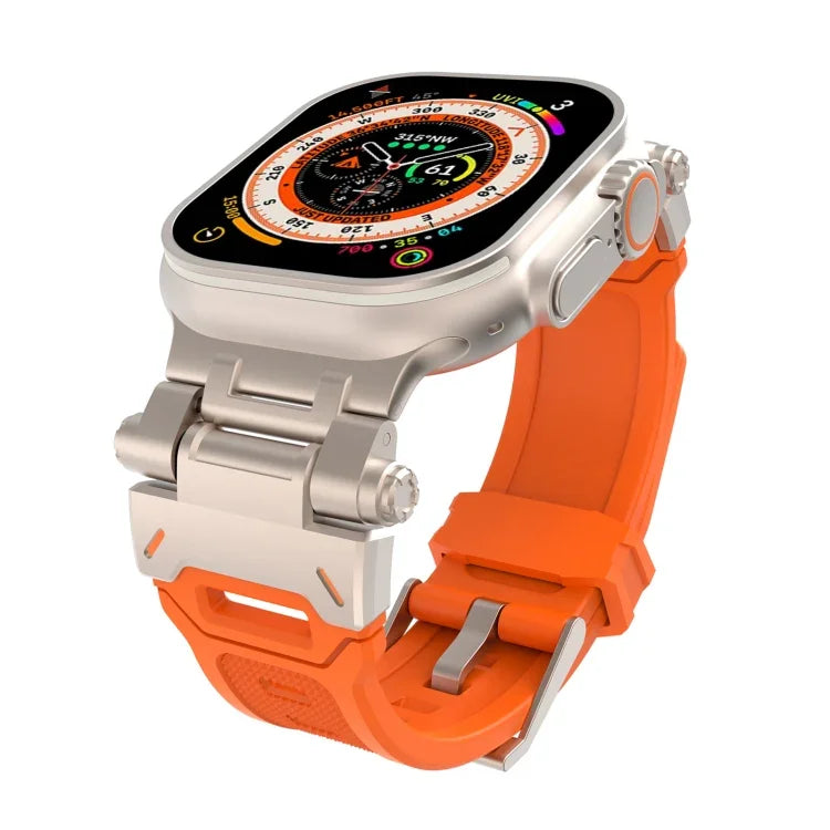 Stainless Steel Connector TPU Watch Band, For Apple Watch Series 7 45mm, For Apple Watch SE 44mm
