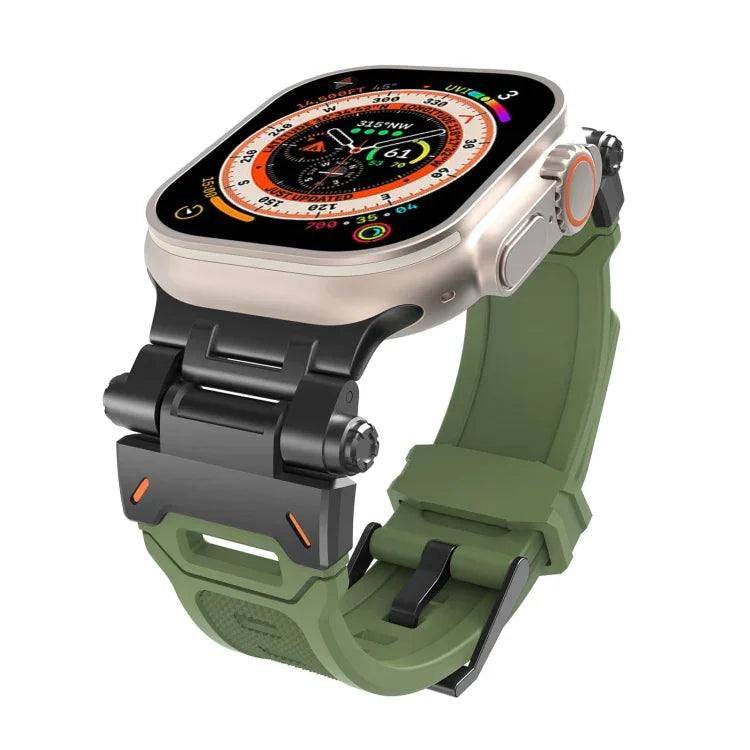 Stainless Steel Connector TPU Watch Band, For Apple Watch Series 7 45mm, For Apple Watch SE 44mm
