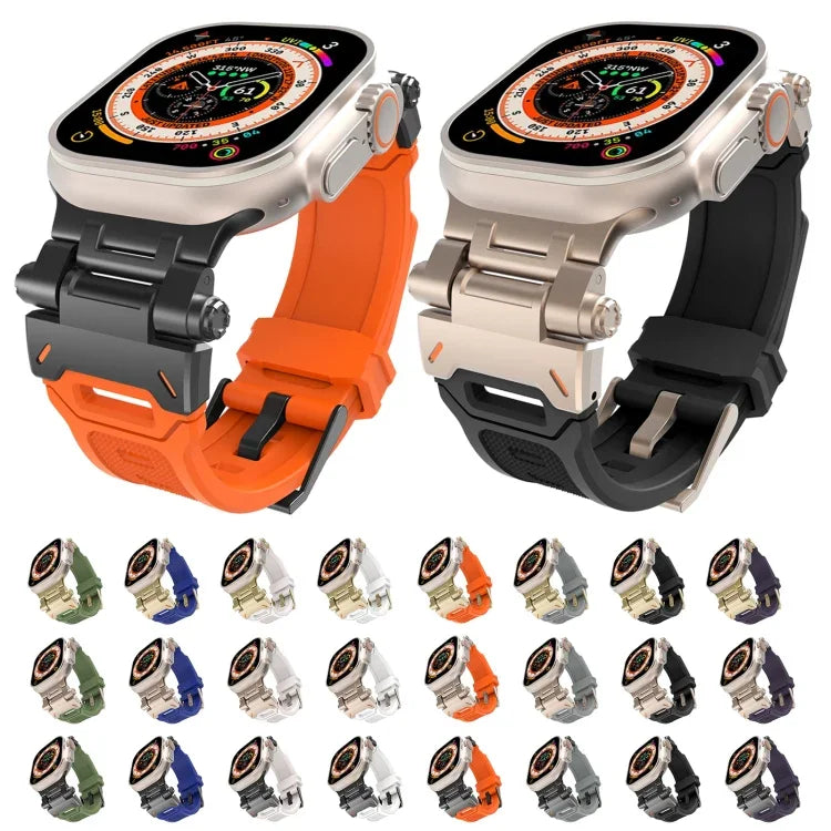 Stainless Steel Connector TPU Watch Band, For Apple Watch Series 6 44mm, For Apple Watch Series 5 44mm