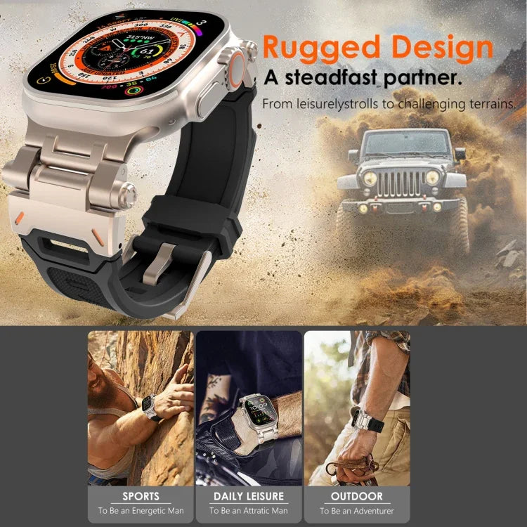 Stainless Steel Connector TPU Watch Band, For Apple Watch Series 6 44mm, For Apple Watch Series 5 44mm