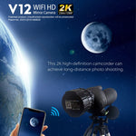 V12 2K WiFi HD Telescope Eyepiece Outdoor Portable Mirror Camera, V12
