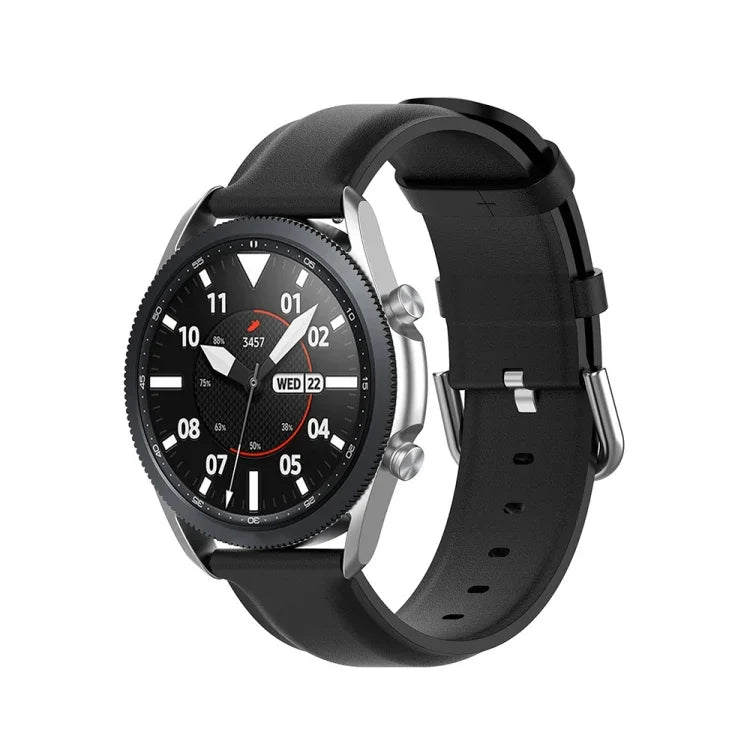 Round Tail Leather Strap, Size: Free Size 20mm, For Galaxy Watch 3 41mm