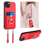 R20 Crossbody Rope Ring Card Holder Phone Case, For iPhone 17 Pro Max, For iPhone 17 Pro, For iPhone 17, For iPhone Air, For iPhone 15 Pro Max, For iPhone 15 Pro, For iPhone 15 Plus, For iPhone 15