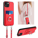 R20 Crossbody Rope Ring Card Holder Phone Case, For iPhone 17 Pro Max, For iPhone 17 Pro, For iPhone 17, For iPhone Air, For iPhone 15 Pro Max, For iPhone 15 Pro, For iPhone 15 Plus, For iPhone 15