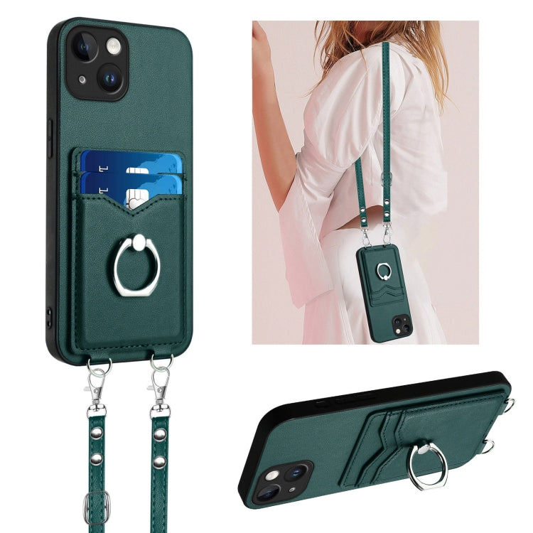 R20 Crossbody Rope Ring Card Holder Phone Case, For iPhone 17 Pro Max, For iPhone 17 Pro, For iPhone 17, For iPhone Air, For iPhone 15 Pro Max, For iPhone 15 Pro, For iPhone 15 Plus, For iPhone 15