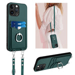 R20 Crossbody Rope Ring Card Holder Phone Case, For iPhone 14 Plus, For iPhone 14, For iPhone 14 Pro, For iPhone 14 Pro Max, For iPhone SE 2022 / SE 2020 / 8, For iPhone 13 Pro Max, For iPhone 13 Pro, For iPhone 13