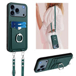 R20 Crossbody Rope Ring Card Holder Phone Case, For iPhone 17 Pro Max, For iPhone 17 Pro, For iPhone 17, For iPhone Air, For iPhone 15 Pro Max, For iPhone 15 Pro, For iPhone 15 Plus, For iPhone 15