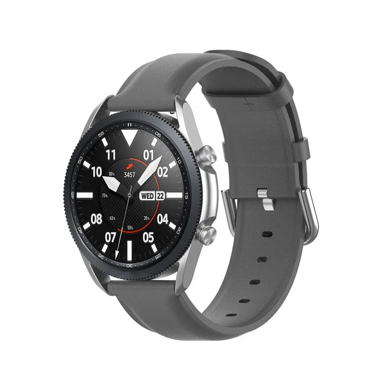 Round Tail Leather Strap, Size: Free Size 22mm, For Galaxy Watch 3 45mm