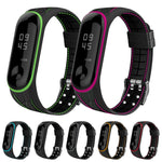 For Xiaomi Mi Band 4 / 3 Silicone Two-color Thread Replacement Strap Watchband, Single Bead Texture, Honeycomb Texture, Bamboo Joint Texture