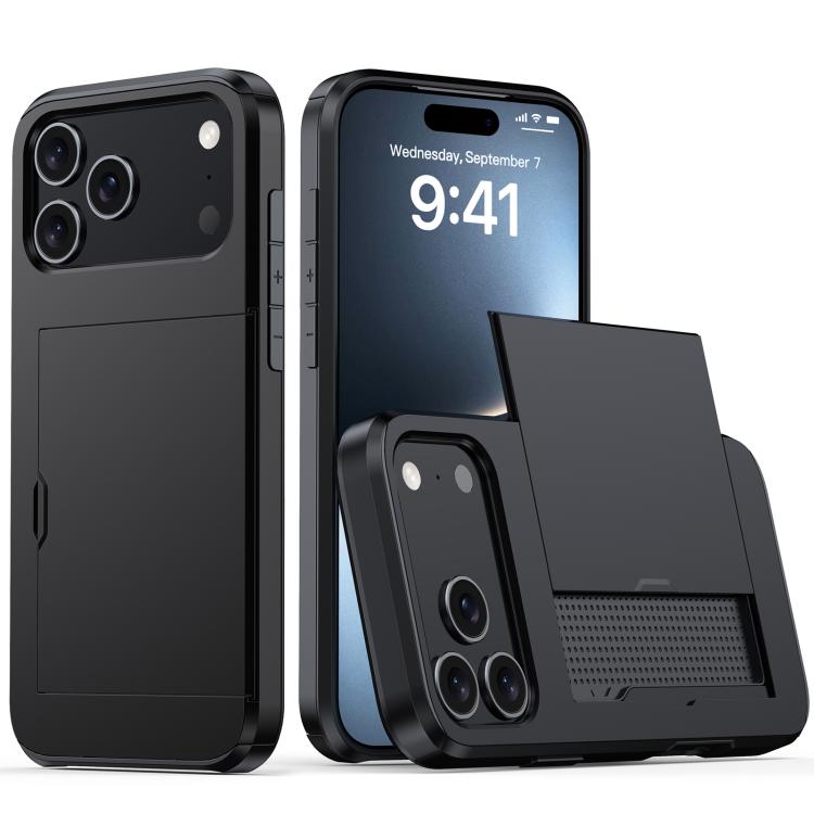 Shockproof Armor Phone Case with Card Slot, For iPhone 17e / 16e, For iPhone 17 Pro Max, For iPhone 17 Pro, For iPhone 17