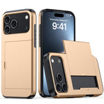 Shockproof Armor Phone Case with Card Slot, For iPhone 17e / 16e, For iPhone 17 Pro Max, For iPhone 17 Pro, For iPhone 17