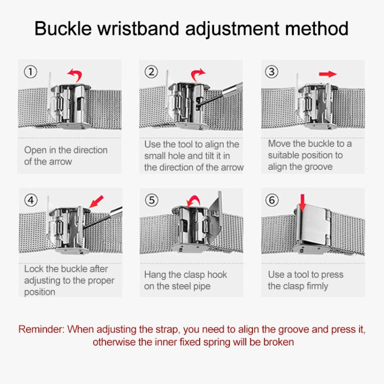 For Xiaomi Mi Band 4 / 3 Milanese Metal Replacement Strap Watchband, Silver, Black, Rose Gold, Rose Pink, Black Red, Black Green, Pink, Colorful, Green, Pearlescent Blue, Blue, Purple, Red