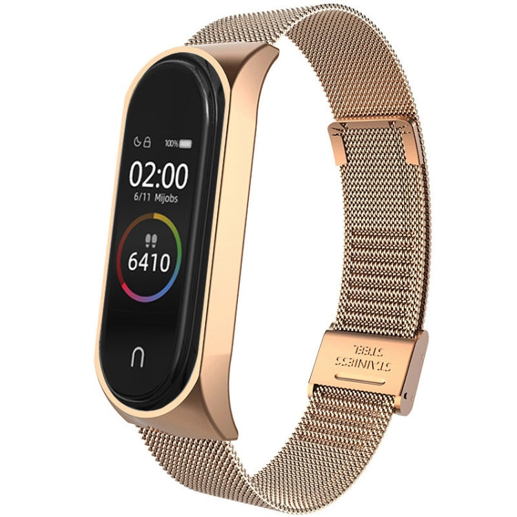 For Xiaomi Mi Band 4 / 3 Milanese Metal Replacement Strap Watchband, Silver, Black, Rose Gold, Rose Pink, Black Red, Black Green, Pink, Colorful, Green, Pearlescent Blue, Blue, Purple, Red