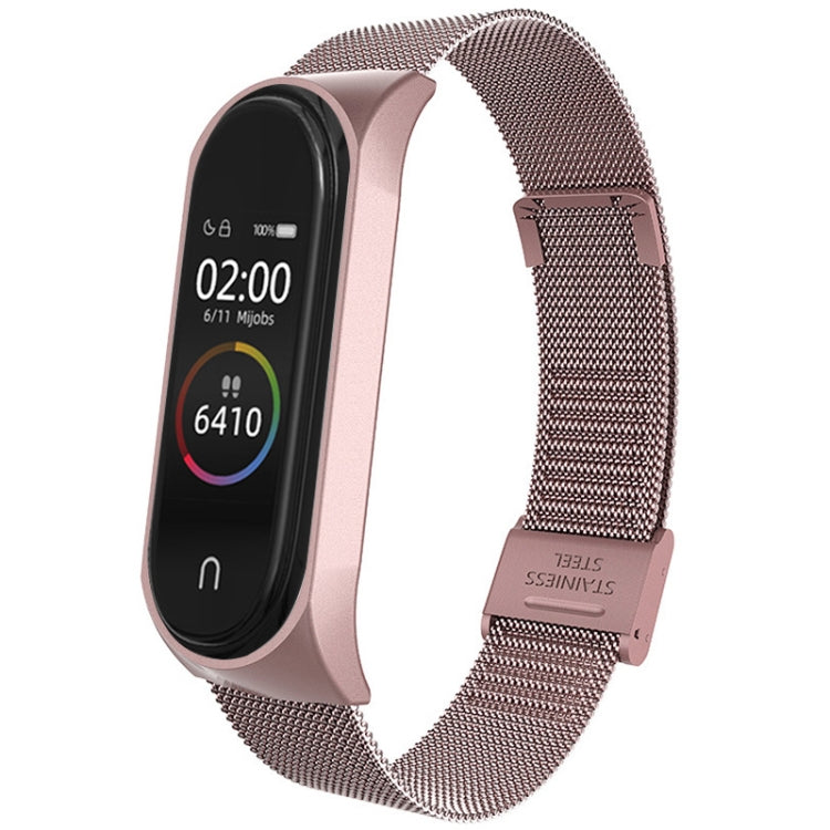 For Xiaomi Mi Band 4 / 3 Milanese Metal Replacement Strap Watchband, Silver, Black, Rose Gold, Rose Pink, Black Red, Black Green, Pink, Colorful, Green, Pearlescent Blue, Blue, Purple, Red