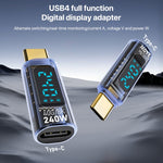 Type-C Male to Type-C Female 240W Full-featured Adapter with Digital Display