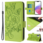 Embossed Rose RFID Anti-theft Leather Phone Case, For iPhone 17 Pro Max, For iPhone 17 Pro, For iPhone 17, For iPhone Air, For iPhone SE 2024, For iPhone 16 Pro Max, For iPhone 16 Pro, For iPhone 16 Plus
