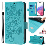 Embossed Rose RFID Anti-theft Leather Phone Case, For iPhone 17 Pro Max, For iPhone 17 Pro, For iPhone 17, For iPhone Air, For iPhone SE 2024, For iPhone 16 Pro Max, For iPhone 16 Pro, For iPhone 16 Plus