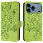 Embossed Rose RFID Anti-theft Leather Phone Case, For iPhone 17 Pro Max, For iPhone 17 Pro, For iPhone 17, For iPhone Air, For iPhone SE 2024, For iPhone 16 Pro Max, For iPhone 16 Pro, For iPhone 16 Plus