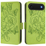 Embossed Rose RFID Anti-theft Leather Phone Case, For iPhone 17 Pro Max, For iPhone 17 Pro, For iPhone 17, For iPhone Air, For iPhone SE 2024, For iPhone 16 Pro Max, For iPhone 16 Pro, For iPhone 16 Plus