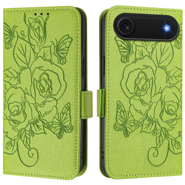 Embossed Rose RFID Anti-theft Leather Phone Case, For iPhone 17 Pro Max, For iPhone 17 Pro, For iPhone 17, For iPhone Air, For iPhone SE 2024, For iPhone 16 Pro Max, For iPhone 16 Pro, For iPhone 16 Plus