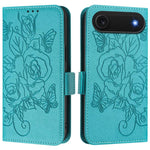 Embossed Rose RFID Anti-theft Leather Phone Case, For iPhone 17 Pro Max, For iPhone 17 Pro, For iPhone 17, For iPhone Air, For iPhone SE 2024, For iPhone 16 Pro Max, For iPhone 16 Pro, For iPhone 16 Plus
