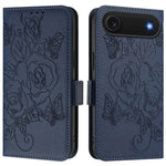 Embossed Rose RFID Anti-theft Leather Phone Case, For iPhone 17 Pro Max, For iPhone 17 Pro, For iPhone 17, For iPhone Air, For iPhone SE 2024, For iPhone 16 Pro Max, For iPhone 16 Pro, For iPhone 16 Plus