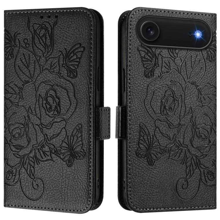 Embossed Rose RFID Anti-theft Leather Phone Case, For iPhone 17 Pro Max, For iPhone 17 Pro, For iPhone 17, For iPhone Air, For iPhone SE 2024, For iPhone 16 Pro Max, For iPhone 16 Pro, For iPhone 16 Plus