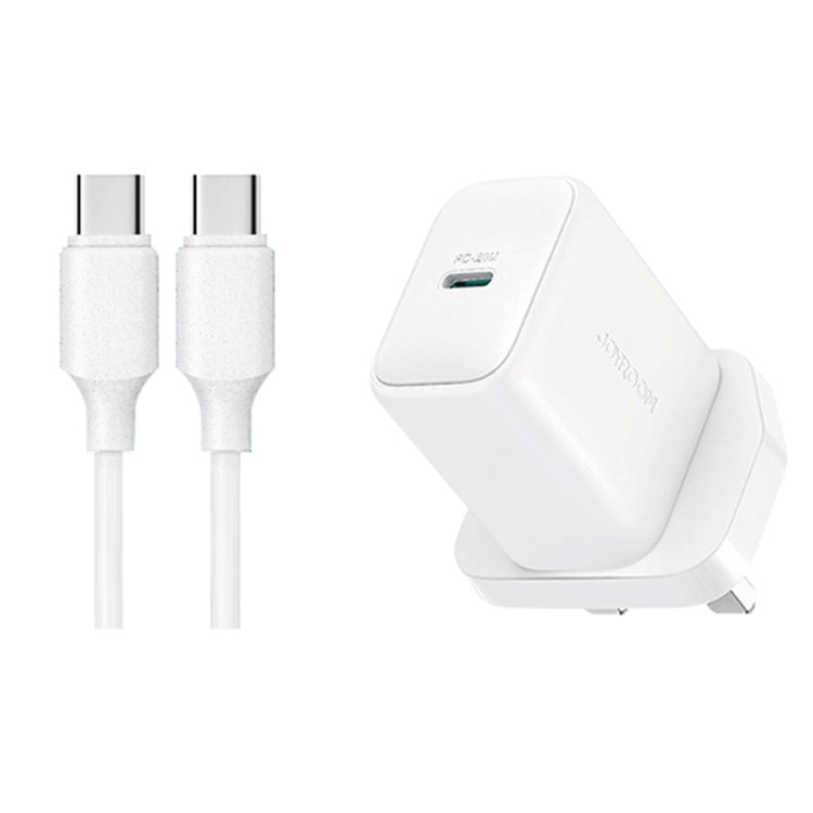 JOYROOM JR-TCF20 PD20W Type-C Port Charger Kit with Type-C to Type-C Cable, EU Plug + Type-C to Type-C Cable, UK Plug + Type-C to Type-C Cable