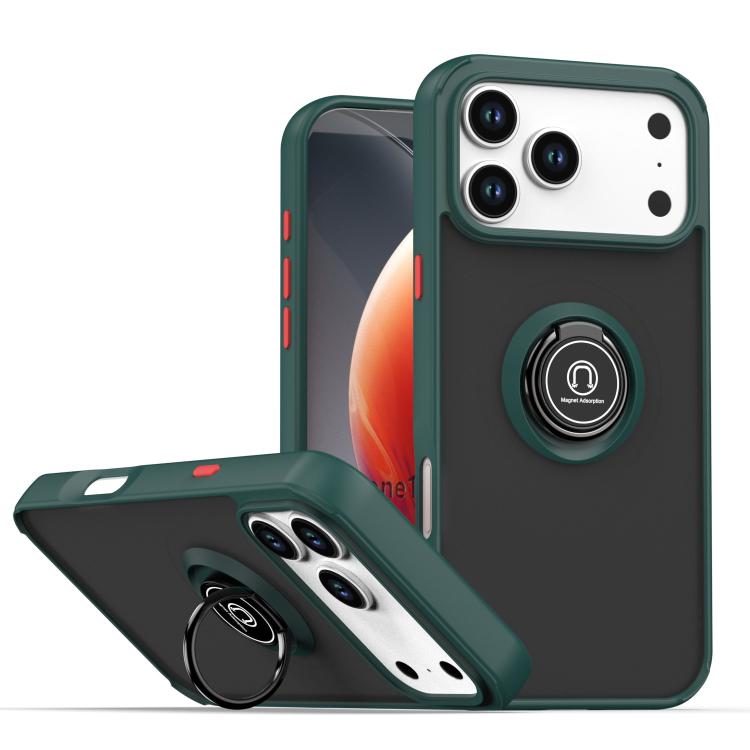 Q Shadow 1 Series TPU + PC Phone Case with Ring, For iPhone 17e / 16e, For iPhone 17 Pro Max, For iPhone 17 Pro, For iPhone 17, For iPhone Air, For iPhone 16 Pro Max