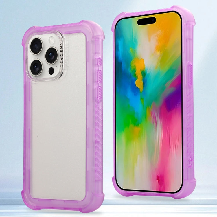 Transparent Matte TPU Hybrid PC 3-in-1 Phone Case, For iPhone 16 Pro Max, For iPhone 16 Pro, For iPhone 16 Plus, For iPhone 16, For iPhone 15 Pro Max, For iPhone 15 Pro, For iPhone 15 Plus, For iPhone 15