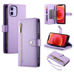 Nine Card-slot Zipper Wallet Bag Leather Phone Case, For iPhone 14 Pro Max, For iPhone 13 Pro Max, For iPhone 13 Pro, For iPhone 13, For iPhone 13 mini, For iPhone 12 / 12 Pro, For iPhone 12 Pro Max, For iPhone 12 mini