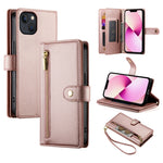 Nine Card-slot Zipper Wallet Bag Leather Phone Case, For iPhone 14 Pro Max, For iPhone 13 Pro Max, For iPhone 13 Pro, For iPhone 13, For iPhone 13 mini, For iPhone 12 / 12 Pro, For iPhone 12 Pro Max, For iPhone 12 mini