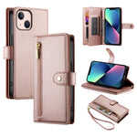 Nine Card-slot Zipper Wallet Bag Leather Phone Case, For iPhone 14 Pro Max, For iPhone 13 Pro Max, For iPhone 13 Pro, For iPhone 13, For iPhone 13 mini, For iPhone 12 / 12 Pro, For iPhone 12 Pro Max, For iPhone 12 mini