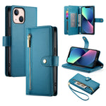 Nine Card-slot Zipper Wallet Bag Leather Phone Case, For iPhone 14 Pro Max, For iPhone 13 Pro Max, For iPhone 13 Pro, For iPhone 13, For iPhone 13 mini, For iPhone 12 / 12 Pro, For iPhone 12 Pro Max, For iPhone 12 mini