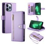 Nine Card-slot Zipper Wallet Bag Leather Phone Case, For iPhone 14 Pro Max, For iPhone 13 Pro Max, For iPhone 13 Pro, For iPhone 13, For iPhone 13 mini, For iPhone 12 / 12 Pro, For iPhone 12 Pro Max, For iPhone 12 mini