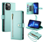 Nine Card-slot Zipper Wallet Bag Leather Phone Case, For iPhone 14 Pro Max, For iPhone 13 Pro Max, For iPhone 13 Pro, For iPhone 13, For iPhone 13 mini, For iPhone 12 / 12 Pro, For iPhone 12 Pro Max, For iPhone 12 mini