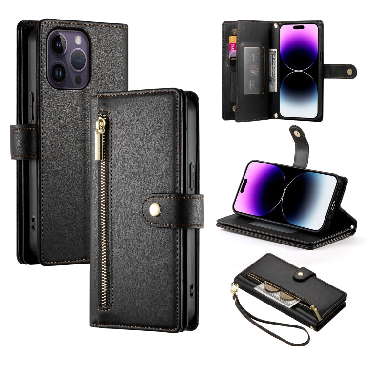 Nine Card-slot Zipper Wallet Bag Leather Phone Case, For iPhone 14 Pro Max, For iPhone 13 Pro Max, For iPhone 13 Pro, For iPhone 13, For iPhone 13 mini, For iPhone 12 / 12 Pro, For iPhone 12 Pro Max, For iPhone 12 mini