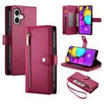 Nine Card-slot Zipper Wallet Bag Leather Phone Case, For iPhone 17 Pro Max, For iPhone 17 Pro, For iPhone 17, For iPhone Air, For iPhone 16e, For iPhone 16 Pro Max, For iPhone 16 Pro, For iPhone 16 Plus