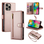 Nine Card-slot Zipper Wallet Bag Leather Phone Case, For iPhone 17 Pro Max, For iPhone 17 Pro, For iPhone 17, For iPhone Air, For iPhone 16e, For iPhone 16 Pro Max, For iPhone 16 Pro, For iPhone 16 Plus