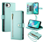 Nine Card-slot Zipper Wallet Bag Leather Phone Case, For iPhone 17 Pro Max, For iPhone 17 Pro, For iPhone 17, For iPhone Air, For iPhone 16e, For iPhone 16 Pro Max, For iPhone 16 Pro, For iPhone 16 Plus