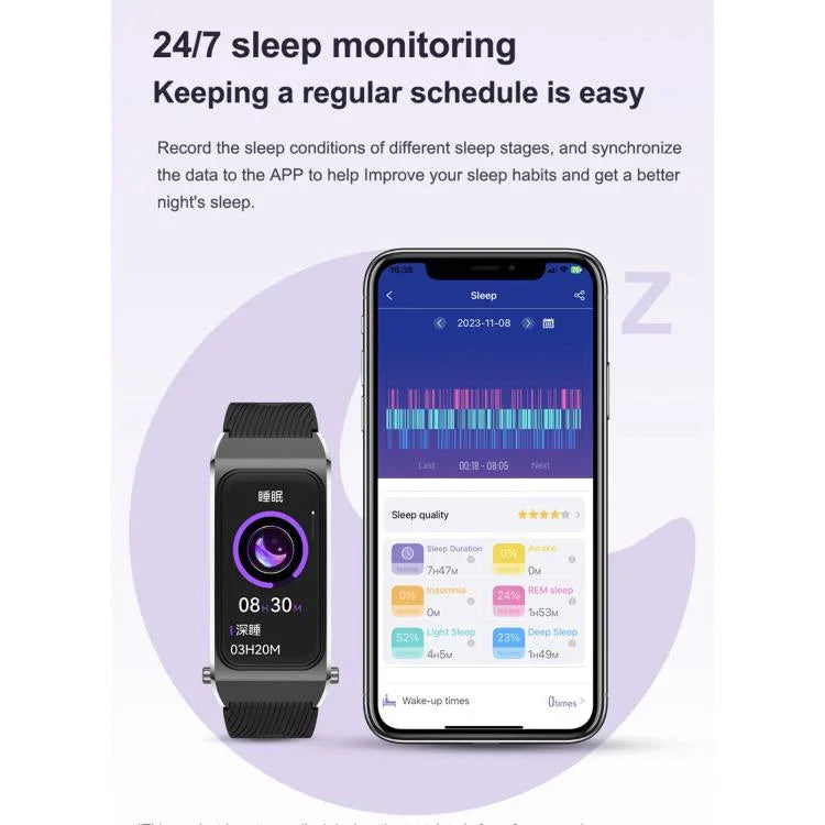 B7 Pro 1.5 inch 2 in 1 Bluetooth Earphone Silicone Strap Smart Watch, Support Heart Rate / Sleep Monitoring