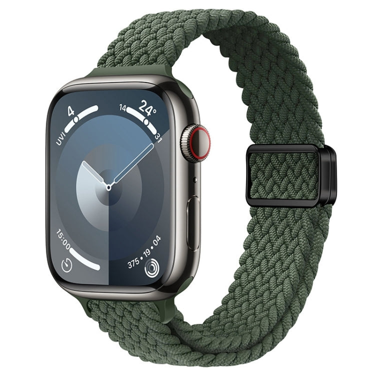 Slim Magnetic Buckle Nylon Braided Watch Band, For Apple Watch Series 9 41mm, For Apple Watch Ultra 49mm