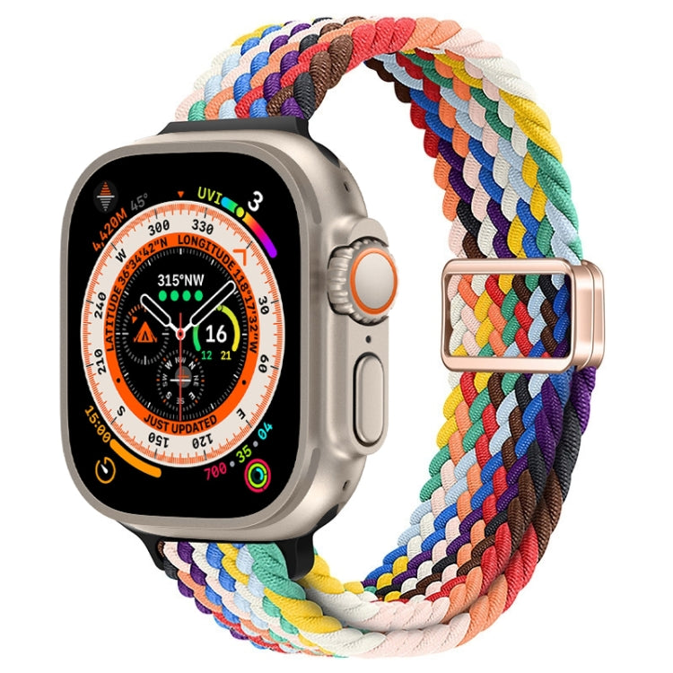Slim Magnetic Buckle Nylon Braided Watch Band, For Apple Watch Series 9 41mm, For Apple Watch Ultra 49mm