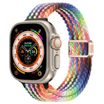 Slim Magnetic Buckle Nylon Braided Watch Band, For Apple Watch Series 9 41mm, For Apple Watch Ultra 49mm
