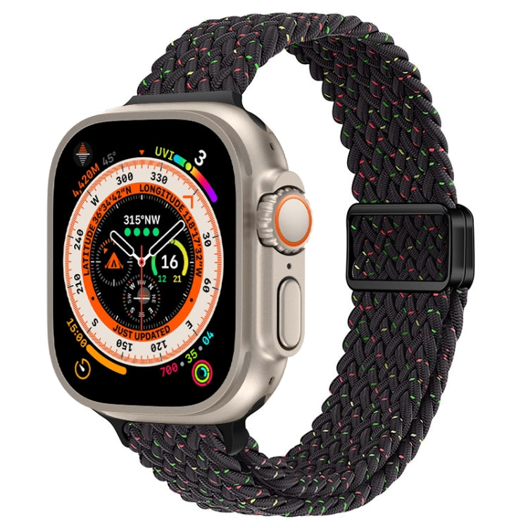 Slim Magnetic Buckle Nylon Braided Watch Band, For Apple Watch Series 9 41mm, For Apple Watch Ultra 49mm
