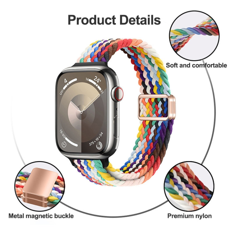 Slim Magnetic Buckle Nylon Braided Watch Band, For Apple Watch Series 9 41mm, For Apple Watch Ultra 49mm