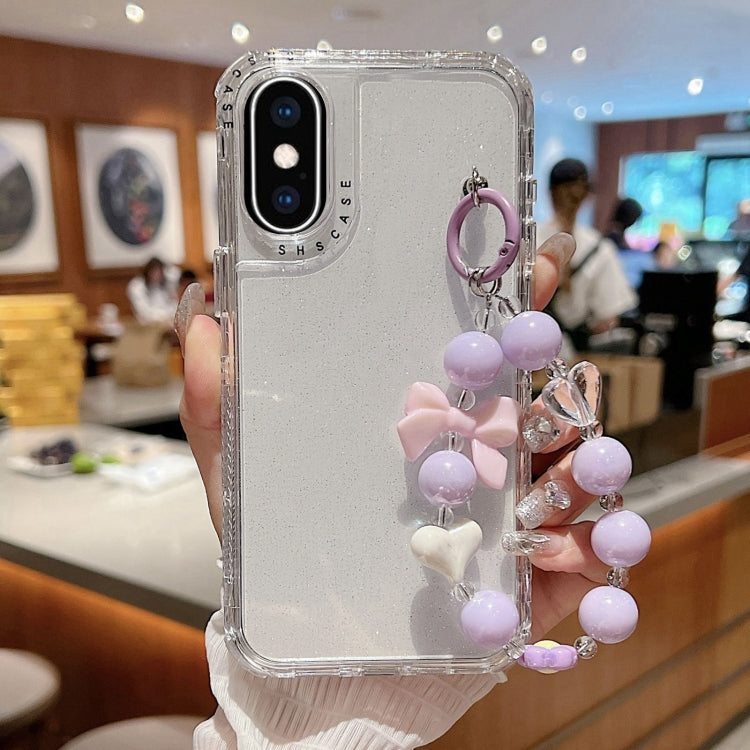 TPU + PC + Glitter Sequins Full Coverage Phone Case with Bracelet, For iPhone XR, For iPhone XS Max, For iPhone 6 Plus / 7 Plus / 8 Plus